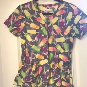 White cross scrub top